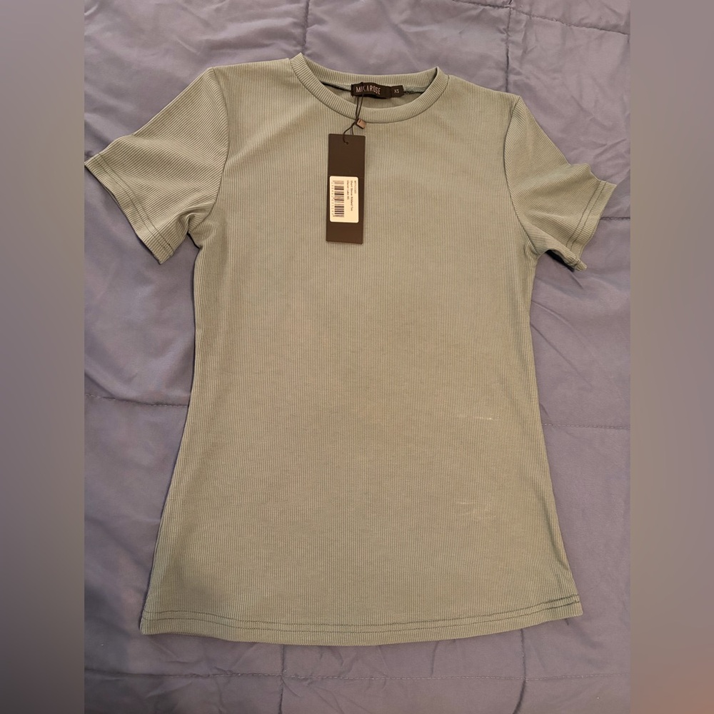 Short Sleeve Ribbed Tee
